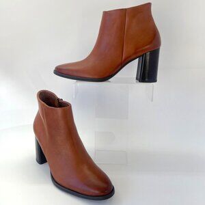 Paul Green Winn Women Boots Cognac Leather Booties Size US7.5 UK5